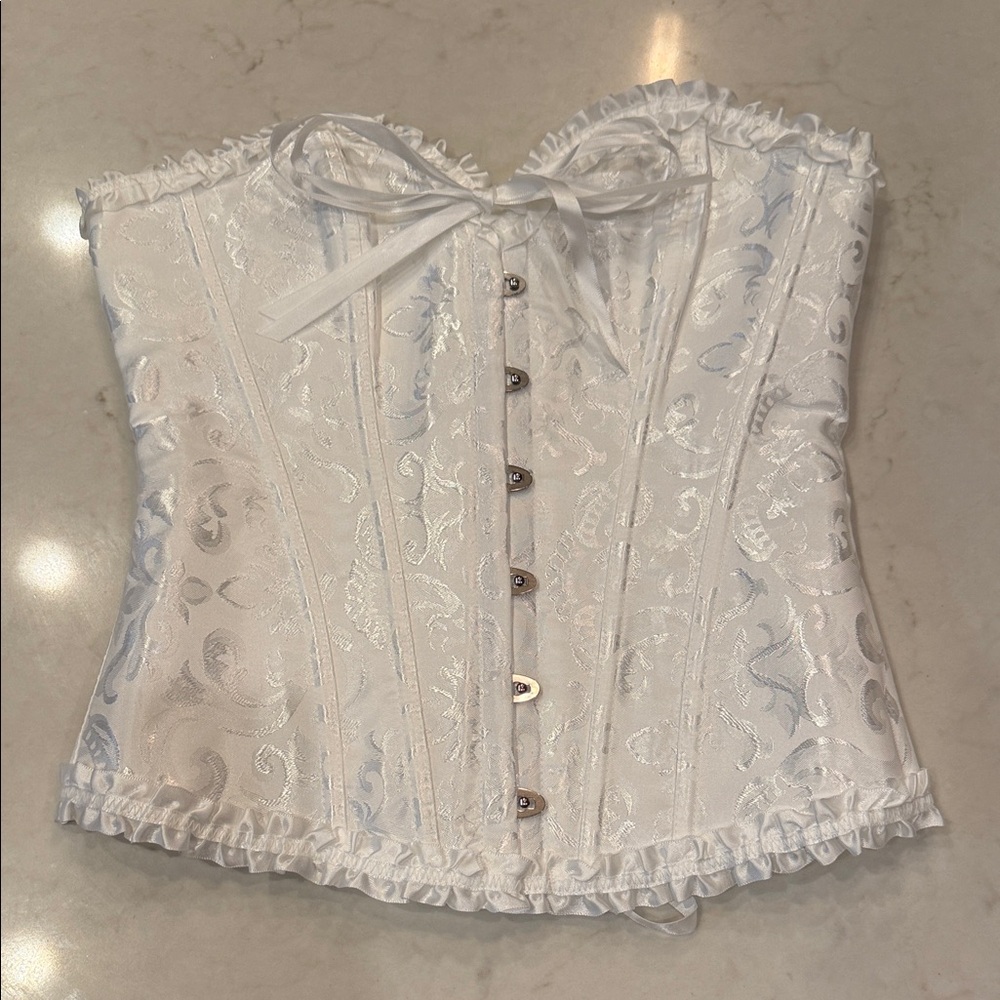 Lace Up Corset Top Ruffle Strapless Size Small - New In Bag